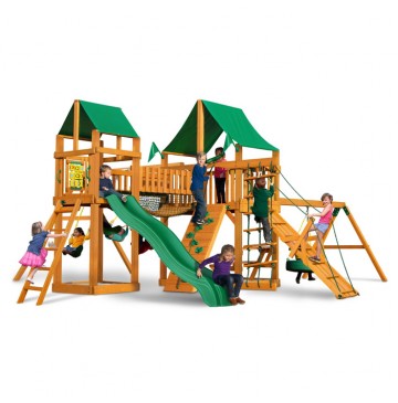 Pioneer Peak Deluxe Cedar Swing Set w/ Amber Posts & Deluxe Green Vinyl Canopy - 01-0006-AP-1-360x365.jpg